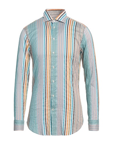 ETRO Striped shirt Turquoise 67% Cotton, 20% Silk, 13% Polyester
