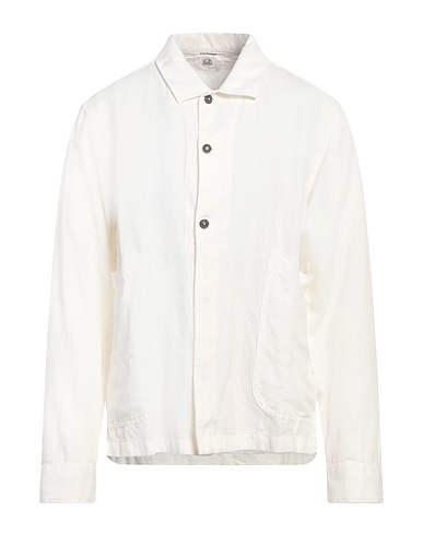 C.P. COMPANY Solid colour shirt White 51% Cotton, 49% Linen