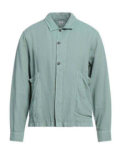 C.P. COMPANY Camicia tinta unita Verde salvia 51% Cotone, 49% Lino