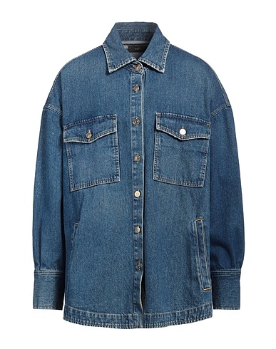 ALANUI Denim shirt BLU 89% Cotton, 11% Polyester, Cashmere, Wool