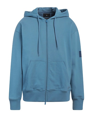 Y-3 Hooded sweatshirt Pastel blue 100% Organic cotton, Elastane