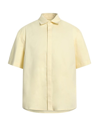 NEIL BARRETT Camicia tinta unita Giallo 66% Cotone, 34% Acetato