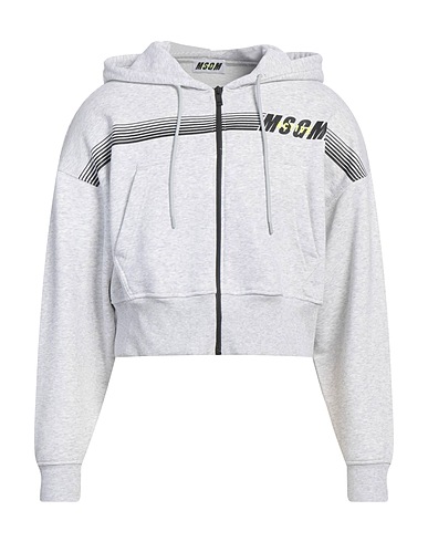 MSGM Hooded track jacket  Light grey 66% Cotton, 34% Polyester