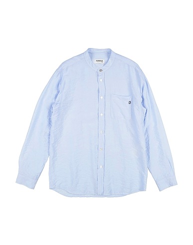 DONDUP Patterned shirt Sky blue 85% Viscose, 15% Polyamide
