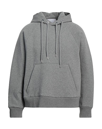 NEIL BARRETT Hooded track jacket  Grey 74% Cotton, 21% Polyester, 5% Elastane