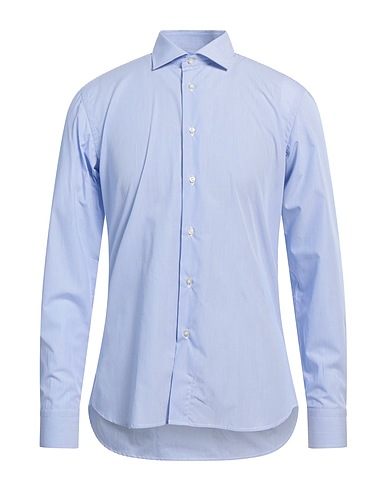 ALEX DORIANI Gestreiftes Hemd Hellblau 100% Baumwolle