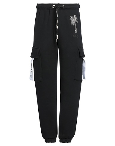 M.C.U. MARCO CASSESE UNION Pantalone Nero 100% Cotone, Cristallo Swarovski®