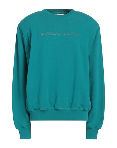 ALEXANDRE VAUTHIER Sweatshirt Emerald green 100% Cotton, Elastane, Glass
