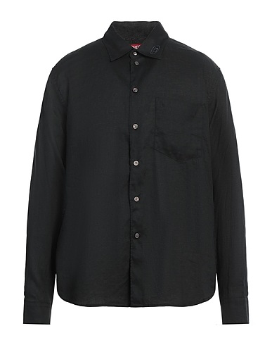 DIESEL リネンシャツ ブラック リネン 100%