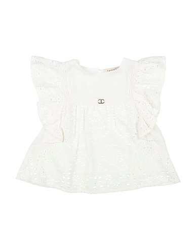 TWINSET Top White 100% Cotton, Polyamide