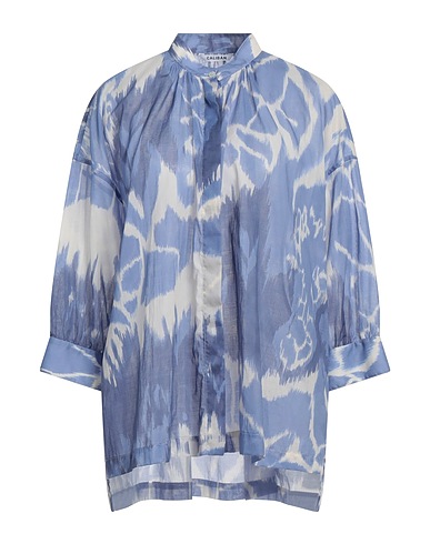 CALIBAN Patterned shirts & blouses Pastel blue 100% Cotton