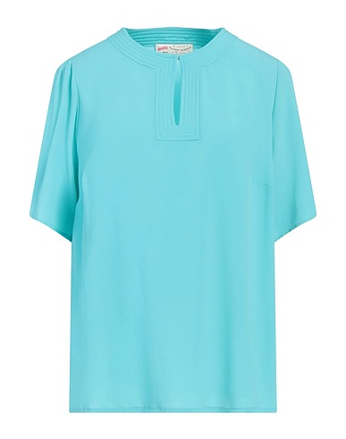 MAISON COMMON Top Celeste 62% Acetato, 38% Seta