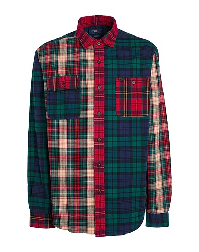 POLO RALPH LAUREN Checked shirt Classic Fit Plaid Oxford Fun Shirt
 Emerald green 100% Cotton