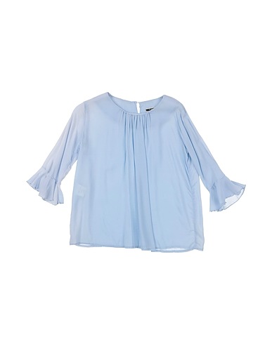 EUROPEAN CULTURE Top Celeste 53% Cotone, 23% Seta, 22% Lyocell, 2% Elastan