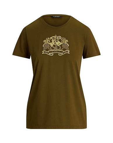 LAUREN RALPH LAUREN T-shirt Military green 100% Cotton