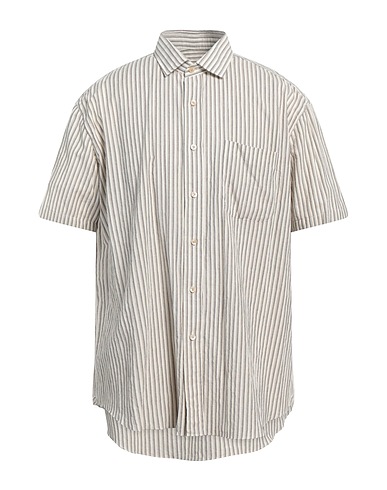 SALVATORE PICCOLO ストライプ柄シャツ アイボリー コットン 100%