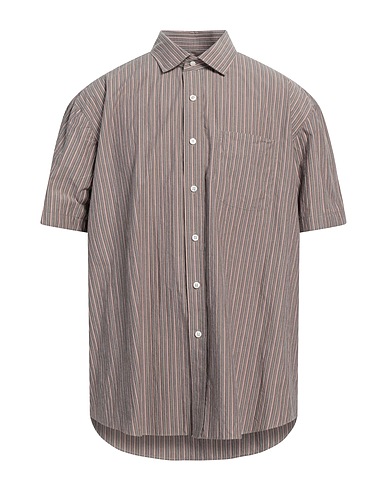 SALVATORE PICCOLO ストライプ柄シャツ カーキ コットン 100%