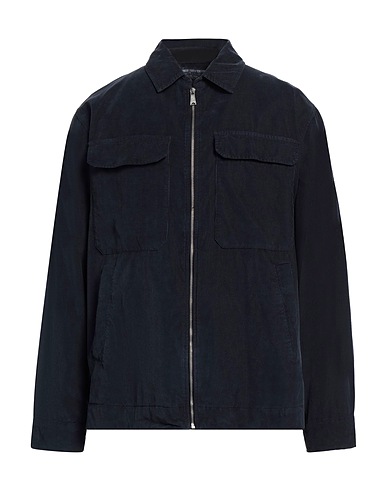 CROSSLEY Solid colour shirt Navy blue 98% Cotton, 2% Elastane