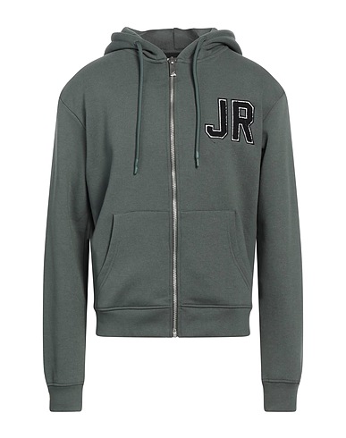 JOHN RICHMOND Hooded track jacket  Dark green 60% Cotton, 40% Polyester