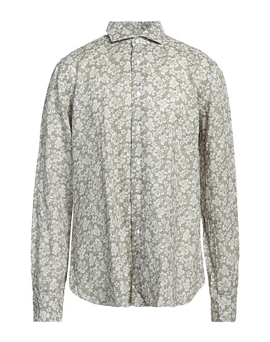 DANDYLIFE by BARBA Camicia fantasia Verde militare 100% Lino