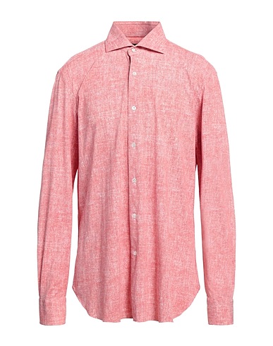 BARBA Napoli Patterned shirt Brick red 73% Polyamide, 27% Elastane