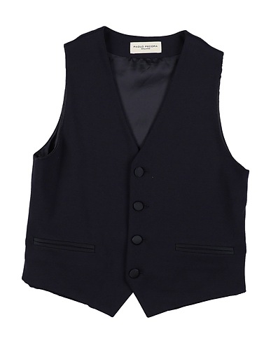 PAOLO PECORA Waistcoat Midnight blue 65% Viscose, 30% Polyamide, 5% Elastane