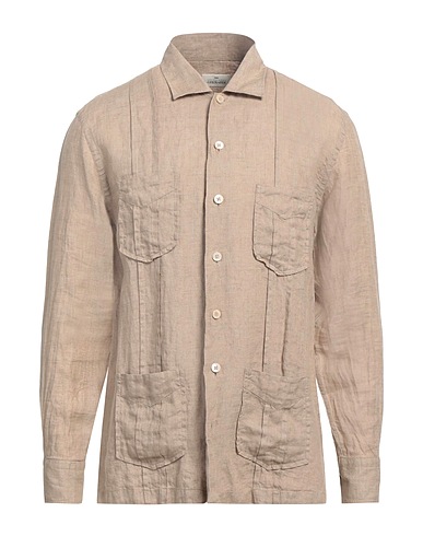 ALESSANDRO GHERARDI Camicia tinta unita Sabbia 100% Cotone