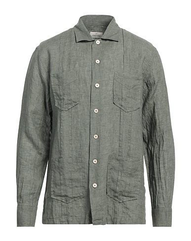 ALESSANDRO GHERARDI Camicia tinta unita Verde militare 100% Cotone