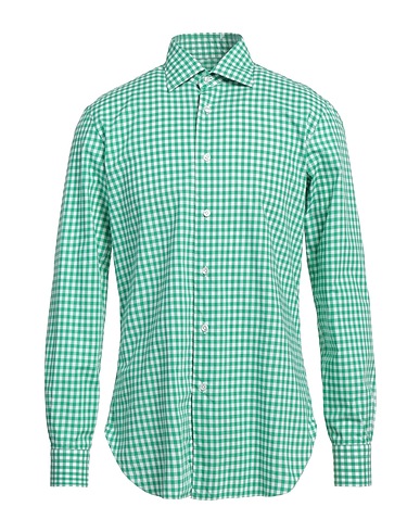 BARBA Napoli Checked shirt Green 100% Cotton