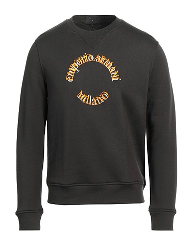 EMPORIO ARMANI Sweatshirt Dark green 67% Modal, 33% Cotton, Elastane