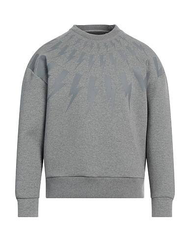 NEIL BARRETT Sweatshirt Grey 74% Cotton, 21% Polyester, 5% Elastane