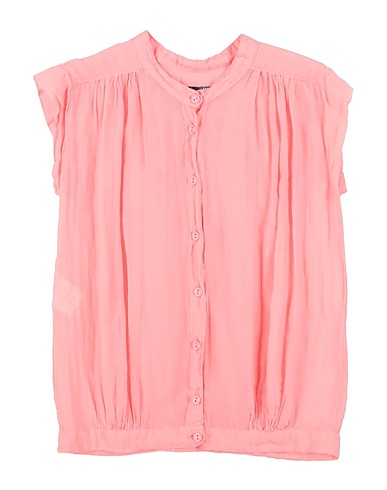 EUROPEAN CULTURE Solid colour shirts & blouses Salmon pink 70% Cotton, 30% Silk