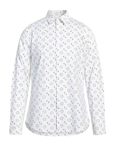 ARMANI EXCHANGE Patterned shirt White 97% Cotton, 3% Elastane