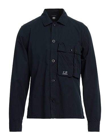 C.P. COMPANY Solid colour shirt Midnight blue 100% Cotton