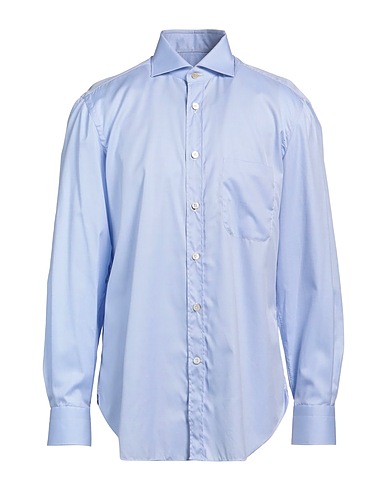 KITON Solid color shirt Sky blue 100% Cotton
