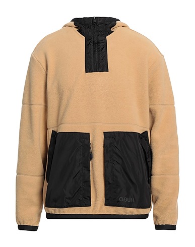 HUGO Hooded track jacket  Sand 100% Recycled polyester, Polyamide