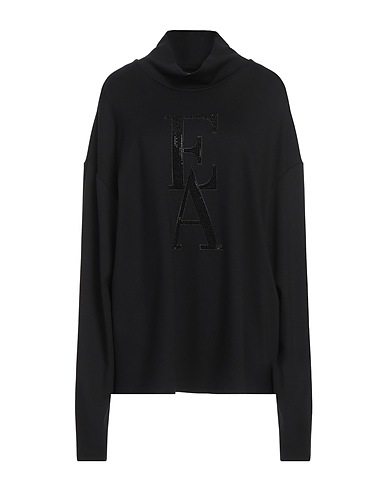 EMPORIO ARMANI Sweatshirt Black 72% Viscose, 25% Polyamide, 3% Elastane