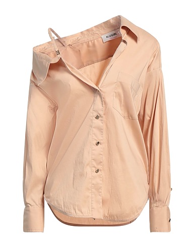 BLUGIRL Solid colour shirts & blouses Beige 79% Cotton, 18% Polyamide, 3% Elastane