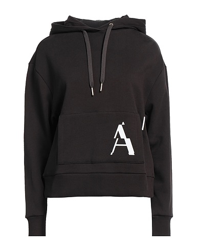 ARMANI EXCHANGE Hooded track jacket  Dark brown 100% Cotton, Elastane