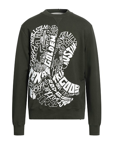 GOLDEN GOOSE Sweatshirt Military green Cotton