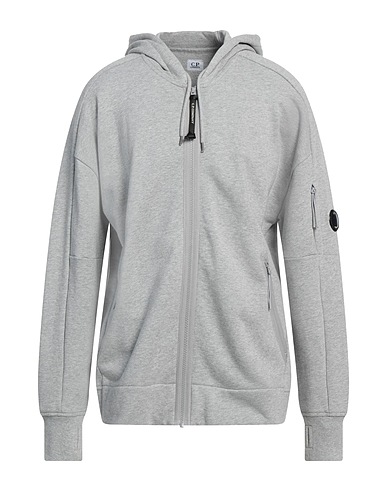 C.P. COMPANY Hooded track jacket  Light grey 100% Cotton