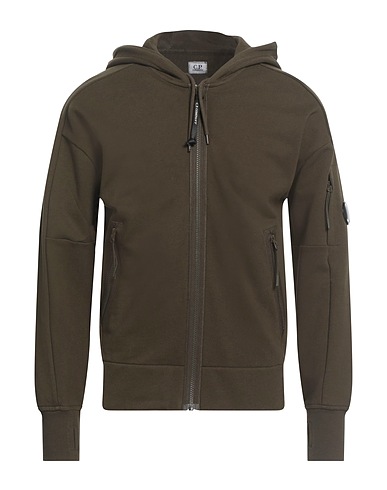C.P. COMPANY Hooded track jacket  Dark green 100% Cotton