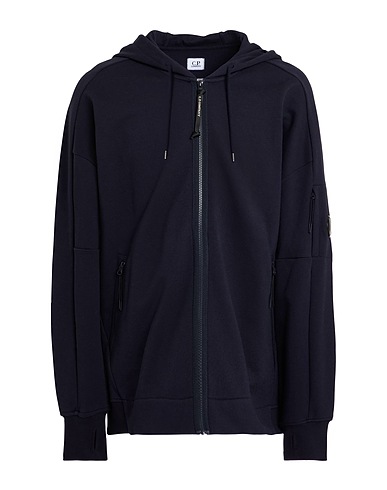 C.P. COMPANY Hooded track jacket  Midnight blue 100% Cotton