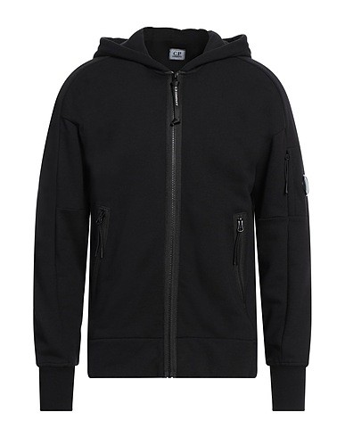 C.P. COMPANY Hooded track jacket  Black 100% Cotton