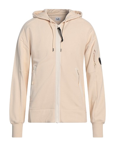 C.P. COMPANY Hooded track jacket  Off white 100% Cotton