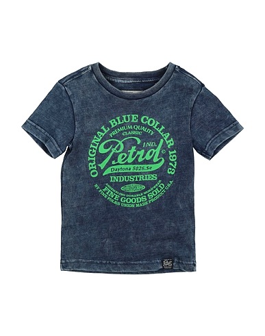 PETROL INDUSTRIES Co. T-shirt Navy blue 100% Cotton