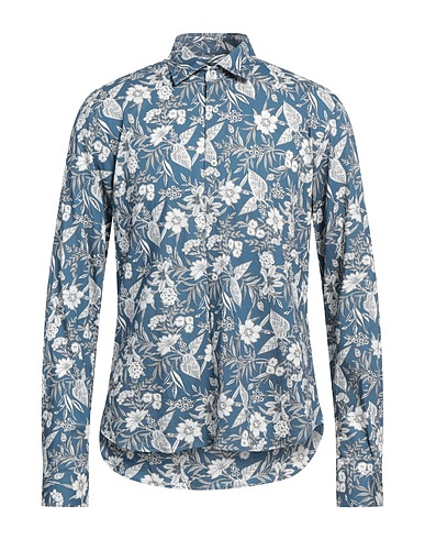 ROSSOPURO Patterned shirt Slate blue 100% Cotton