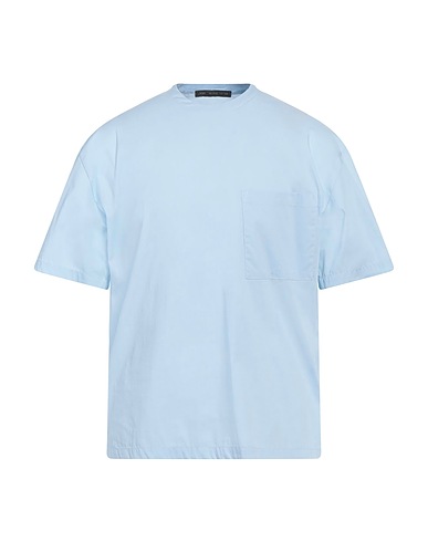 LOW BRAND Solid colour shirt Sky blue 96% Cotton, 4% Elastane