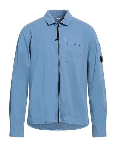 C.P. COMPANY Solid color shirt Pastel blue 100% Cotton
