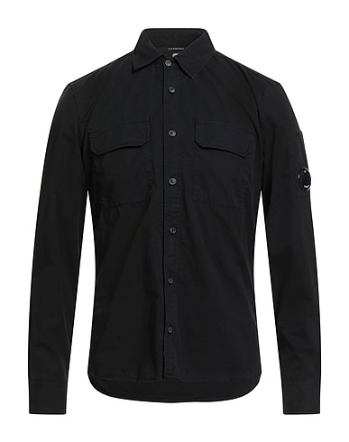 C.P. COMPANY Solid color shirt Black 100% Cotton